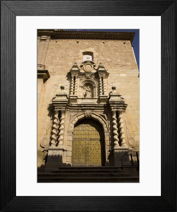 Framed Print : SPAIN. CATALONIA. LLEIDA. Guissona. Collegiate church of Santa Maria (Saint Mary). Main door. 18th century. Neoclassicism. Architecture