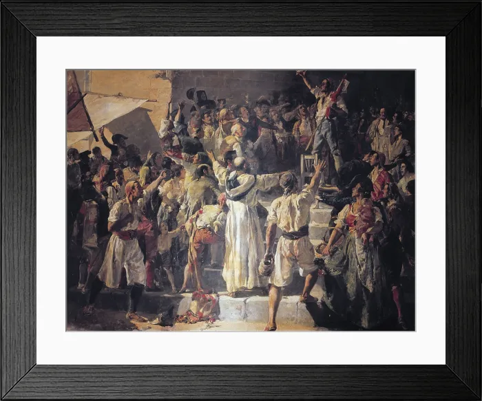 Framed Print : SOROLLA, Joaquin (1863-1923). The Cry of the Palleter declaring War on Napoleon, 1884. SPAIN. Valencia. Generalitat Palace. Oil on canvas