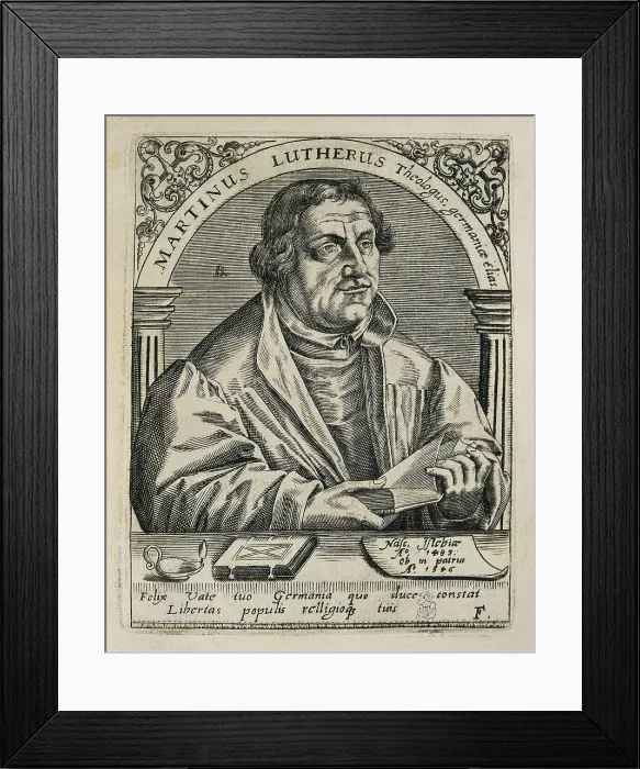 Framed Print : LUTHER, Martin (1483-1546). Engraving. SPAIN. Madrid. National Library. AISA / Everett Collection**US SALES ONLY**