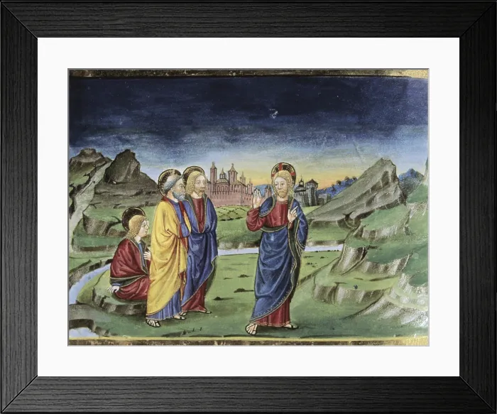 Framed Print : DE PREDIS, Cristoforo (1440-1486). Stories of Saint Joachim, Saint Anne, Virgin Mary, Jesus, the Baptist and the End of the World. 1476