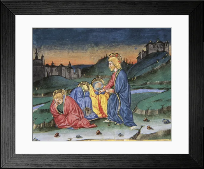 Framed Print : DE PREDIS, Cristoforo (1440-1486). Stories of Saint Joachim, Saint Anne, Virgin Mary, Jesus, the Baptist and the End of the World. 1476