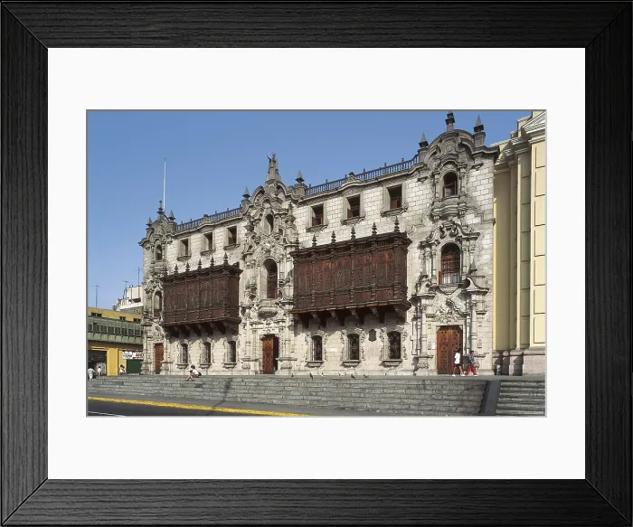 Framed Print : PERU. LIMA. Lima. Archbishop's Palace (1924), located in Plaza de las Armas or Plaza Mayor (Main Square). AISA / Everett Collection**US SALES ONLY**