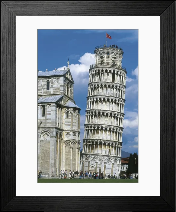 Framed Print : ITALY. TUSCANY. Pisa. Piazza dei Miracoli. Deatil of the Cathedral (1068-1118) and the Campanile or Leaning Tower (12th-13th c.).. AISA / Everett Collection**US SALES ONLY**