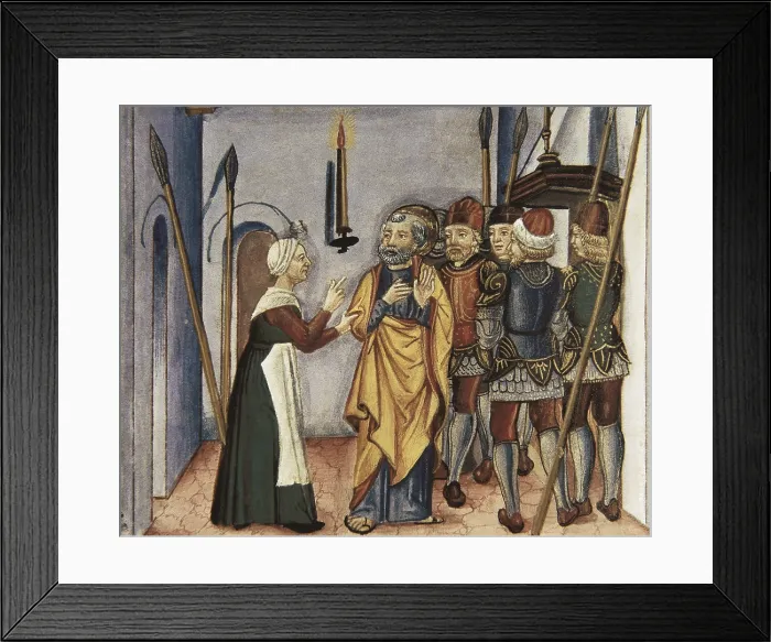 Framed Print : DE PREDIS, Cristoforo (1440-1486). Stories of Saint Joachim, Saint Anne, Virgin Mary, Jesus, the Baptist and the End of the World. 1476