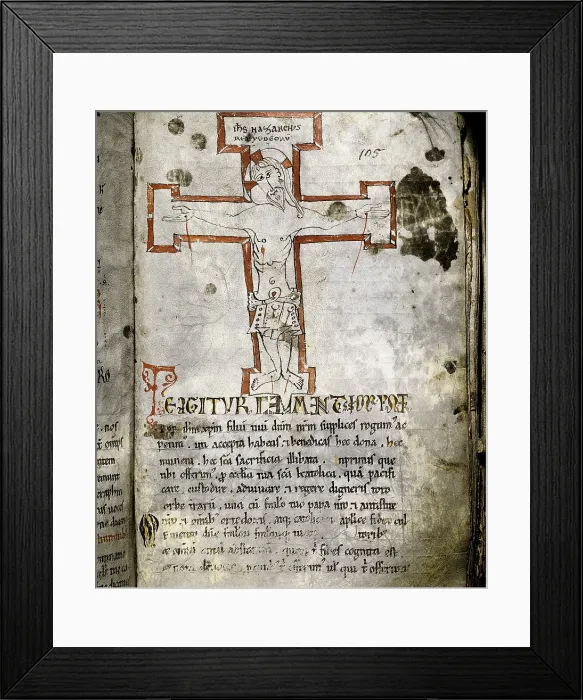 Framed Print : Antiphonary. 12th c. Fol.105. Romanesque art. Miniature Painting. SPAIN. Monistrol de Montserrat. Library of Montserrat Abbey. AISA / Everett Collection**US SALES ONLY** Framed Print : Antiphonary. 12th c. Fol.105. Romanesque art. Miniature Painting. SPAIN. Monistrol de Montserrat. Library of Montserrat Abbey. AISA / Everett Collection**US SALES ONLY**