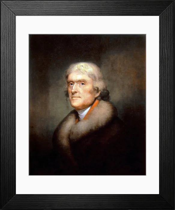 Framed Print : Thomas Jefferson, third President of the United States. Reproduction of a painting by Rembrandt Peale. ca. 1805
