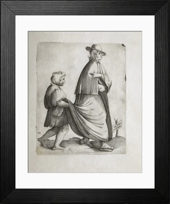 Framed Print : Spanish priest. From the work 'Omnium Fere Gentium Nostrae Aetatis Habitus Numquam Hac Aediti', printed by Ferdinando Bertelli in Venice (1563). Engraving. SPAIN