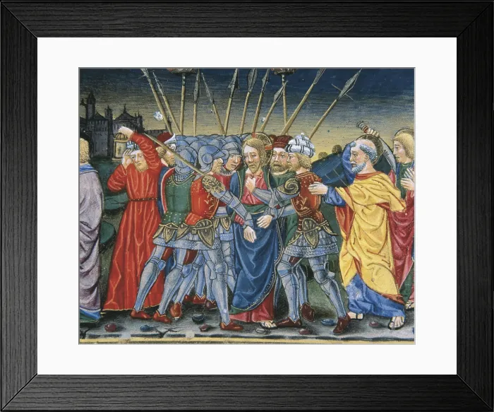 Framed Print : DE PREDIS, Cristoforo (1440-1486). Stories of Saint Joachim, Saint Anne, Virgin Mary, Jesus, the Baptist and the End of the World. 1476