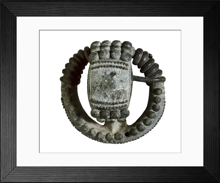 Framed Print : Spanish ring-shaped fibula of the Second Iron Age (6th-3rd c. BC). Iron Age. Decorative Arts. SPAIN. Burgos. Burgos Museum. Proc: SPAIN. CASTILE AND LEON. Villanueva de Teba