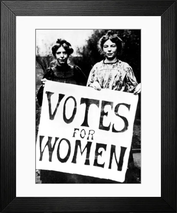 Framed Print : Suffragettes at turn of the last century holding Votes for Women picket sign, U.S. 1910s.. Courtesy: CSU Archives  /  Everett Collection