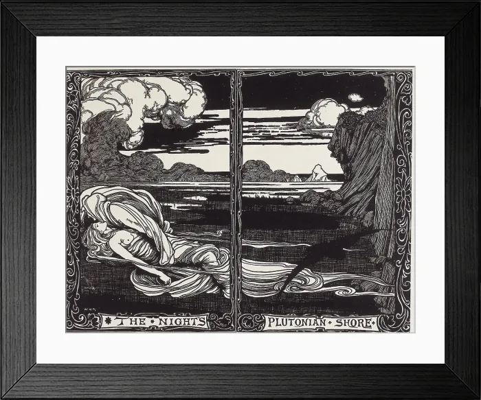 Framed Print : POE, Edgar Allan (1809-1849). American writer. Picture of the poem 'The raven' by William Heath Robinson. AISA / Everett Collection**US SALES ONLY**