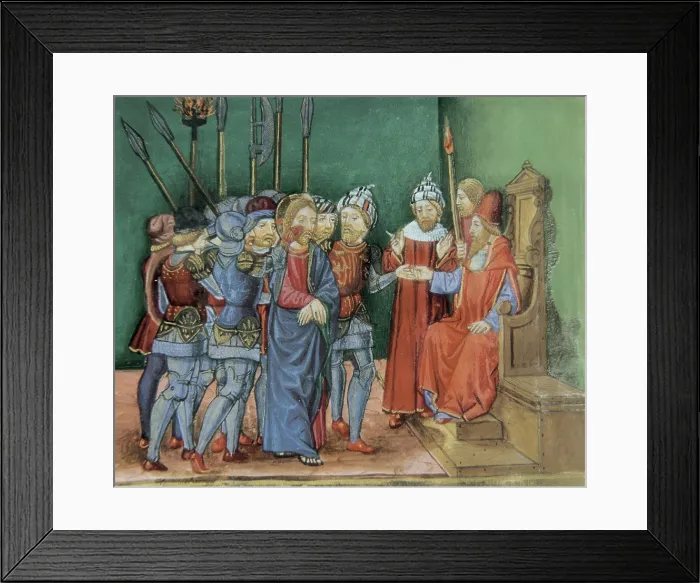 Framed Print : DE PREDIS, Cristoforo (1440-1486). Stories of Saint Joachim, Saint Anne, Virgin Mary, Jesus, the Baptist and the End of the World. 1476