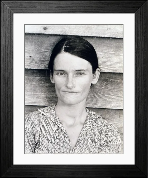 Framed Print : Allie Mae Burroughs, wife of Floyd Burroughs, sharecropper. Hale County, Alabama. Published in the book, Let Us Now Praise Famous Men