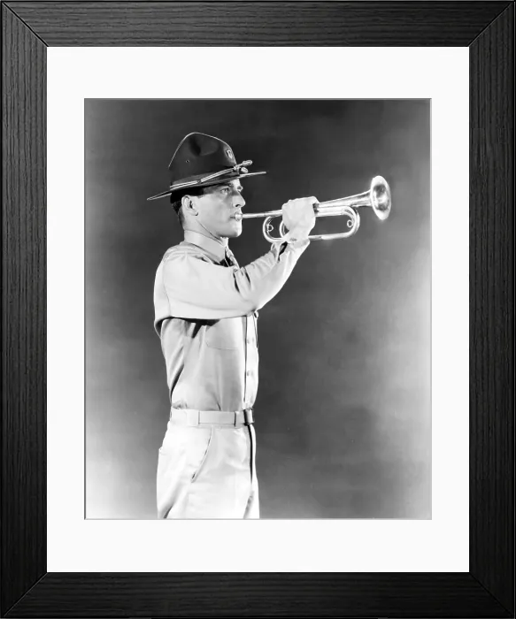 Framed Print : FROM HERE TO ETERNITY, Montgomery Clift, 1953, Army bugler at work Framed Print : FROM HERE TO ETERNITY, Montgomery Clift, 1953, Army bugler at work