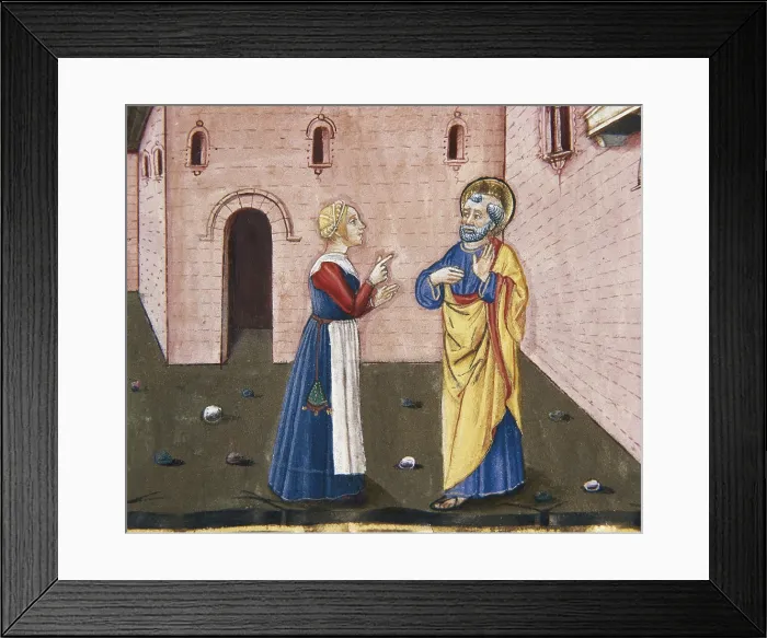 Framed Print : DE PREDIS, Cristoforo (1440-1486). Stories of Saint Joachim, Saint Anne, Virgin Mary, Jesus, the Baptist and the End of the World. 1476