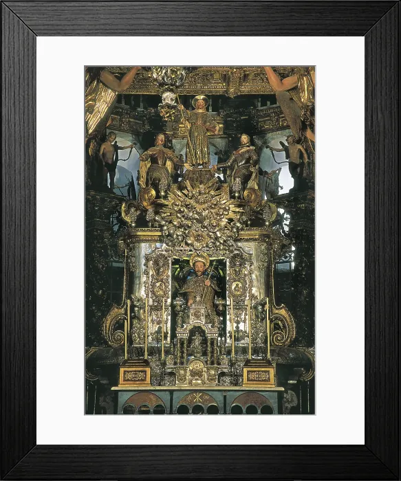 Framed Print : SPAIN. Santiago de Compostela. Cathedral of Santiago de Compostela. High Altar (18th c.). Baroque art. Sculpture. PHOTOBOX / AISA / Everett Collection (70865)**US SALES ONLY**