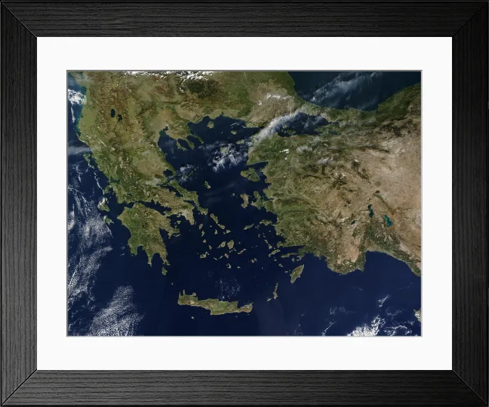 Framed Print : GREECE. Images of Greece and Turkey taken by NASA's Terra satellite in 2003 Framed Print : GREECE. Images of Greece and Turkey taken by NASA's Terra satellite in 2003