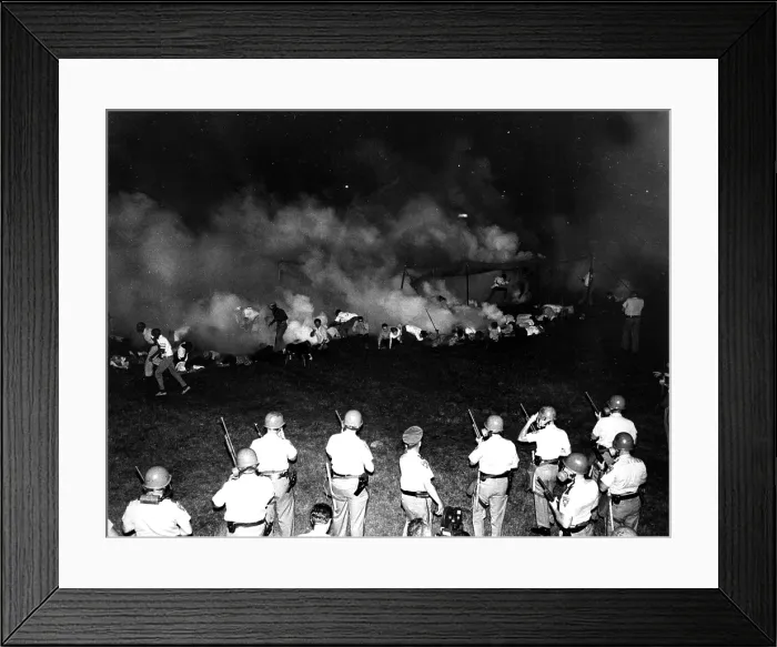 Framed Print : State troopers scatter demonstrators with tear gas, Canton, MS, 12 / 12 / 66. Photo by Joe Holloway.. Courtesy: CSU Archives  /  Everett Collection
