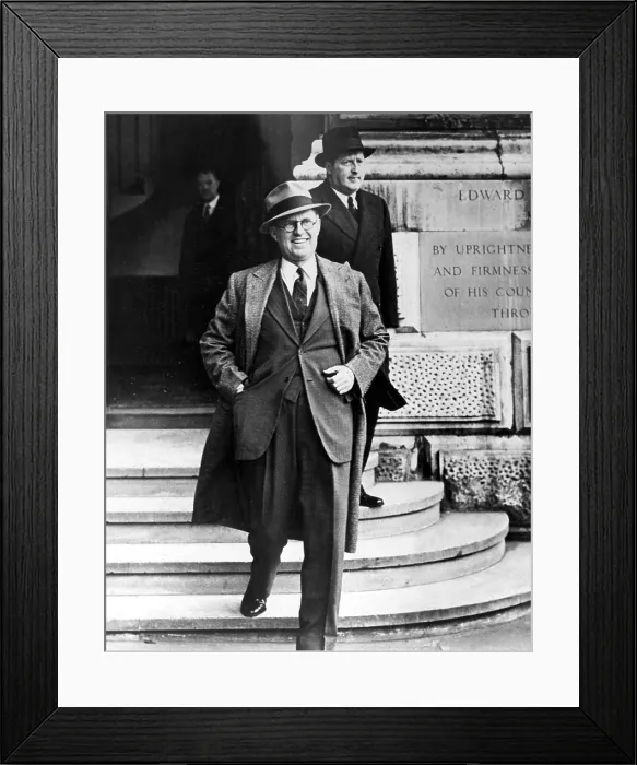 Framed Print : LONDON, ENGLAND--Ambassador Joseph Kennedy of the United States is pictured leaving the foreign office here after his visit with Herschel V. Johnson. 3 / 10 / 38 Framed Print : LONDON, ENGLAND--Ambassador Joseph Kennedy of the United States is pictured leaving the foreign office here after his visit with Herschel V. Johnson. 3 / 10 / 38
