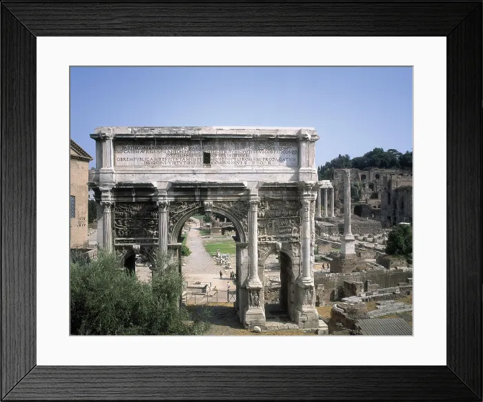 Framed Print : Arch of Septimius Severus. 203. ITALY. LAZIO. Rome. Roman Forum. Roman art. Early Empire. Architecture. RAGA / AISA / Everett Collection (73513)**US SALES ONLY**