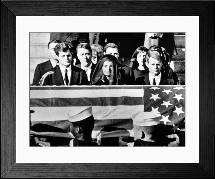 Framed Print : Senator Edward Kennedy, Jacqueline Kennedy and Attorney General Robert Kennedy at President John F. Kennedy's funeral, 1963. Courtesy: CSU Archives / Everett Collection
