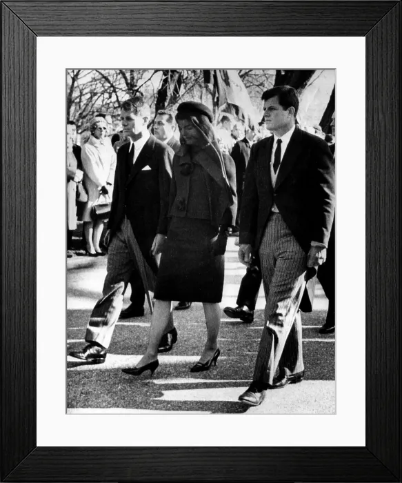 Framed Print : Attorney General Robert Kennedy, Jacqueline Kennedy and Senator Edward Kennedy walk behind President John F. Kennedy's casket, 1963. Courtesy: CSU Archives / Everett Collection Framed Print : Attorney General Robert Kennedy, Jacqueline Kennedy and Senator Edward Kennedy walk behind President John F. Kennedy's casket, 1963. Courtesy: CSU Archives / Everett Collection