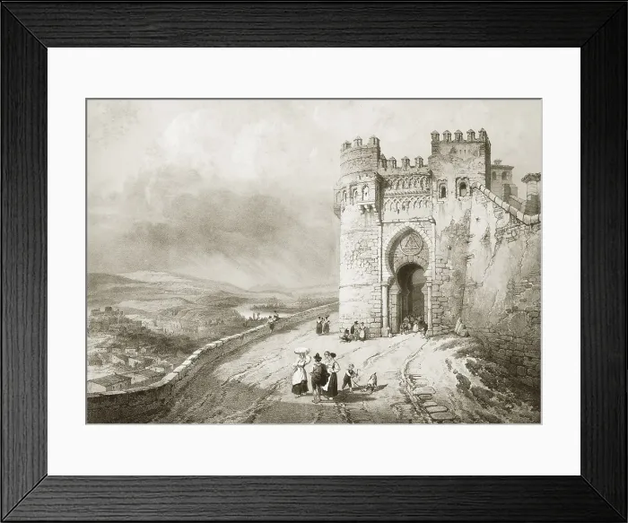 Framed Print : Spain (19th c.). Toledo. Facade and tower of the Cathedral. Original drawing by Jenaro Prez Villaamil for the work 'Espaa Artstica y Monumental'. Romanticism