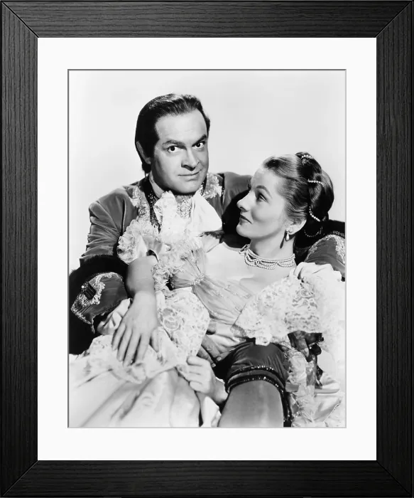 Framed Print : CASANOVA'S BIG NIGHT, from left: Bob Hope, Joan Fontaine, 1954