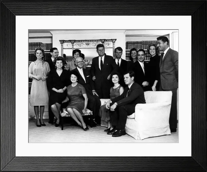 Framed Print : President-Elect John F. Kennedy (center, standing) with members of his family, Massachusetts, November 13, 1964.. Courtesy: CSU Archives / Everett Collection Framed Print : President-Elect John F. Kennedy (center, standing) with members of his family, Massachusetts, November 13, 1964.. Courtesy: CSU Archives / Everett Collection