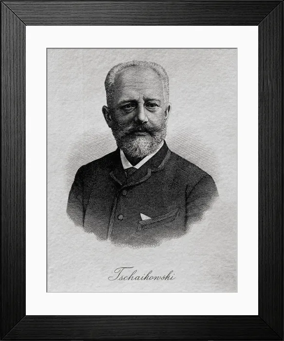 Framed Print : TCHAIKOVSKYPyotr Ilych (1840-1893). Russian Romantic composer. Engraving. ITALY. Bologna. 'GB Martini' State Conservatory of Music