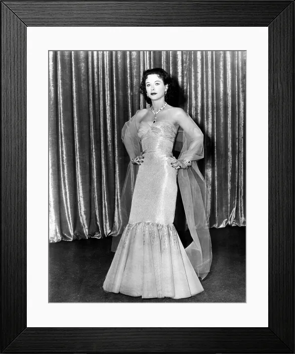 Framed Print : MY FAVORITE SPY, Hedy Lamarr, in a gown by Edith Head, 1951 Framed Print : MY FAVORITE SPY, Hedy Lamarr, in a gown by Edith Head, 1951