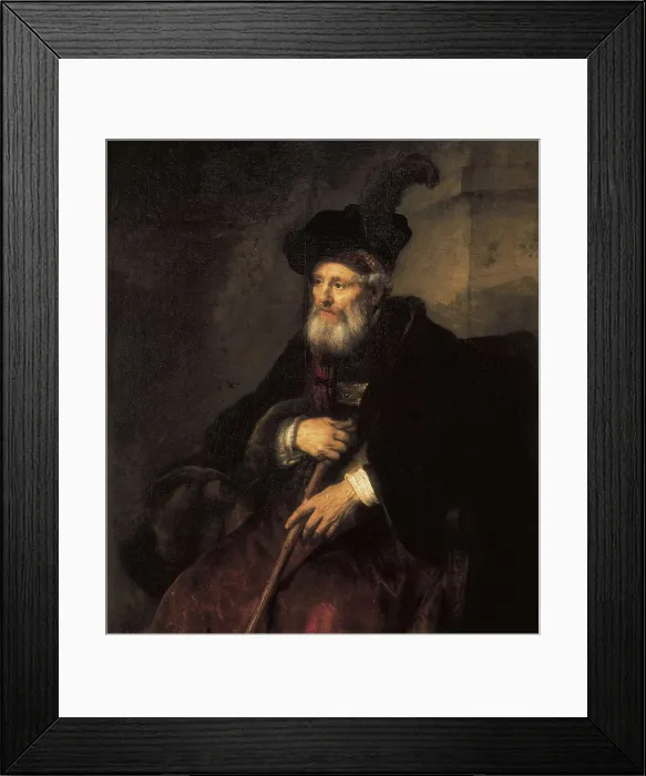 Framed Print : REMBRANDT, Harmenszoon van Rijn, called (1606-1669). Portrait of an Old Man. 1645. Baroque art. Oil on canvas. PORTUGAL. Lisbon