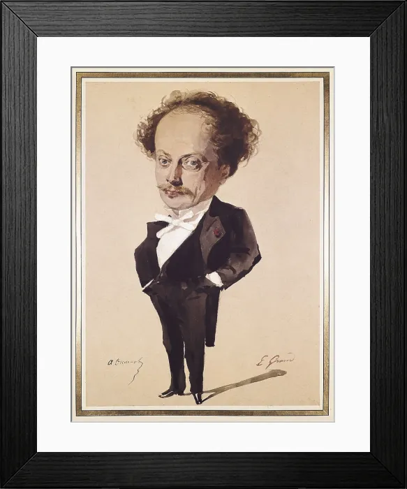 Framed Print : GIRAUDPierre Franois Eugne (1806-1881). Alexandre Dumas. Caricature. Watercolour. FRANCE. Paris. National Library. AISA / Everett Collection (110164)**US SALES ONLY**