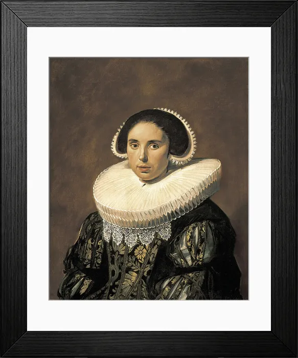 Framed Print : HALS, Frans (1580-1666). Portrait of a woman, possibly Sara Wolphaerts van Diemen. ca. 1630 - 1635. Baroque art. Oil on canvas. NETHERLANDS. Amsterdam. Rijksmuseum