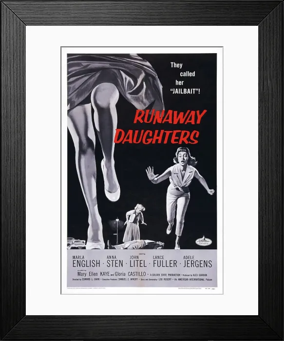 Framed Print : RUNAWAY DAUGHTERS, US poster art, 1956