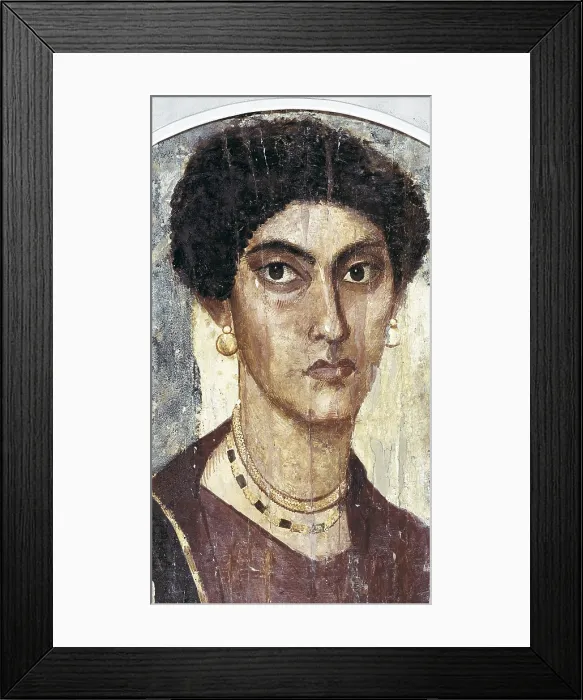 Framed Print : Portrait of woman. 4th c. Roman art. Late Empire. Painting. UNITED KINGDOM. London. The British Museum. Proc: EGYPT. Al-Fayum. AISA / Everett Collection (110215)**US SALES ONLY**