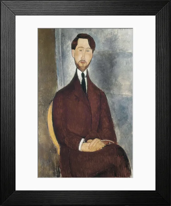 Framed Print : MODIGLIANI, Amedeo (1884-1920). Portrait of Leopoldo Zborowski. 1918. Oil on canvas. BRAZIL. Sao Paulo. Sao Paulo Museum of Art. AISA / Everett Collection**US SALES ONLY**