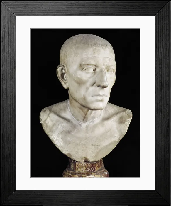 Framed Print : CICERO, Marcus Tullius (106-43 BC). Roman art. Sculpture on marble. ITALY. Florence. Galleria degli Uffizi (Uffizi Gallery). AISA / Everett Collection**US SALES ONLY**