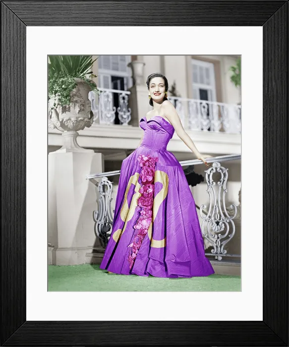 Framed Print : ROAD TO RIO, Dorothy Lamour, in a lavender moire taffeta gown by Howard Greer, 1947