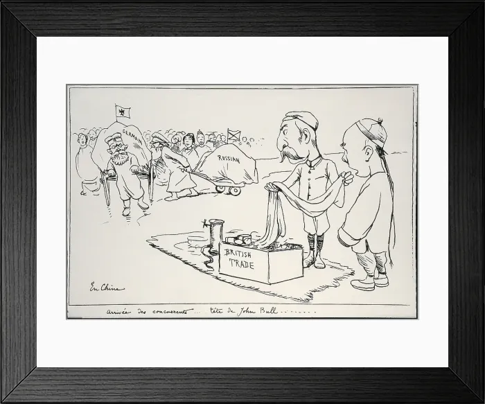 Framed Print : China (19th c.). Qing dynasty. Commercial relations between China and the Great powers. Caricature by G. Bigot. FRANCE. Paris. National Library Framed Print : China (19th c.). Qing dynasty. Commercial relations between China and the Great powers. Caricature by G. Bigot. FRANCE. Paris. National Library