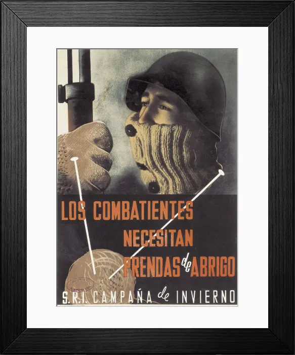Framed Print : Spanish Civil War (1936-1939). 'Los combatientes necesitan prendas de abrigo' (Fighters need warm clothes). Poster ob the International Red Help. SPAIN. Salamanca Framed Print : Spanish Civil War (1936-1939). 'Los combatientes necesitan prendas de abrigo' (Fighters need warm clothes). Poster ob the International Red Help. SPAIN. Salamanca