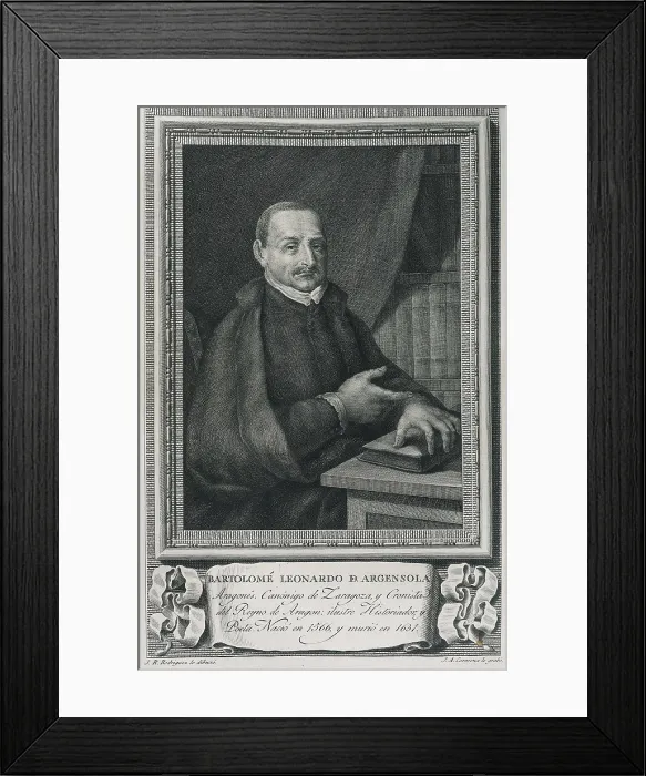 Framed Print : RODRIGUEZ, Jos (-1792); SALVADOR CARMONA, Juan Antonio (1740-1805). Bartolom Leonardo de Argensola. 1791. Engraving. SPAIN. Madrid. National Library