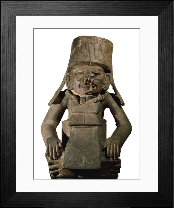 Framed Print : Quetzalcatl. Pre-Columbian art. Sculpture on wood. MEXICO. Mexico City. National Museum of Anthropology. Proc: MEXICO. Atzompa. AISA / Everett Collection (82803)**US SALES ONLY**