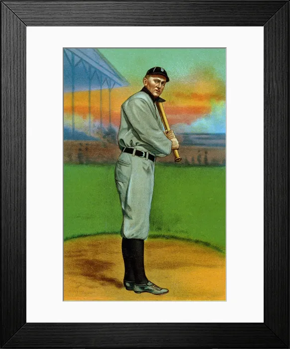 Framed Print : Baseball. Ty Cobb baseball card. Colored lithograph, 1911