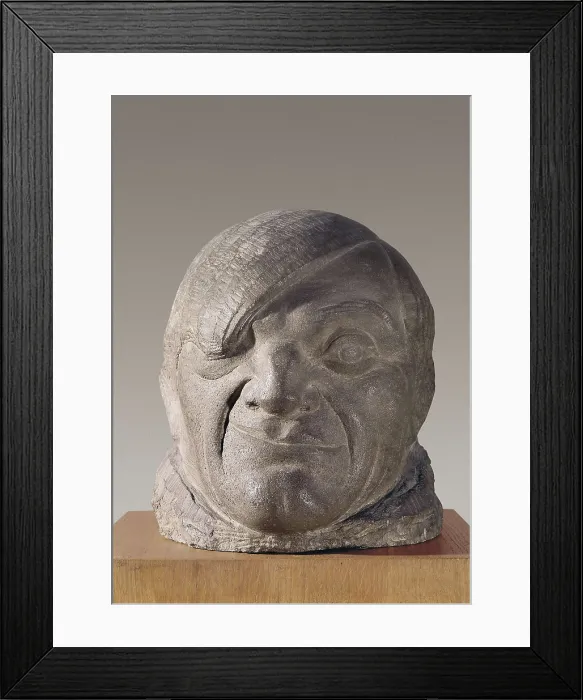 Framed Print : GARGALLO, Pablo (1881-1934). Pablo Picasso. 1913. Sculpture on rock. SPAIN. Barcelona. National Art Museum of Catalonia. AISA / Everett Collection**US SALES ONLY**
