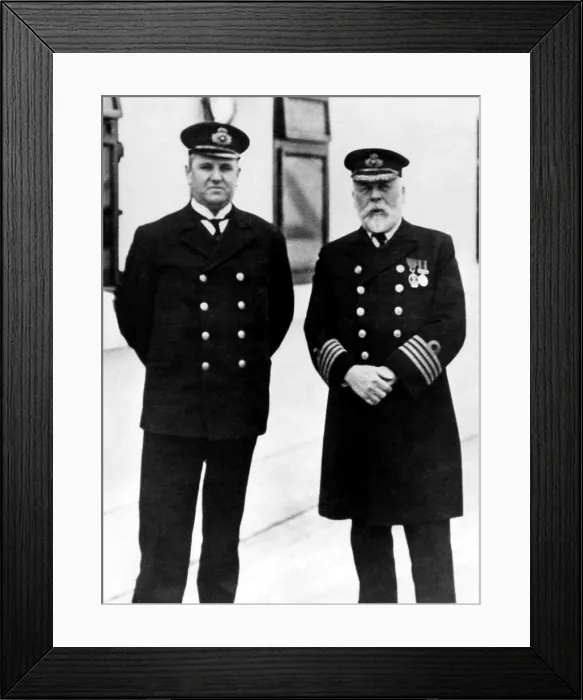 Framed Print : Captain Edward Smith (right), of the RMS Titanic, which sank after hitting an iceberg, 1912.. Courtesy: CSU Archives  /  Everett Collection
