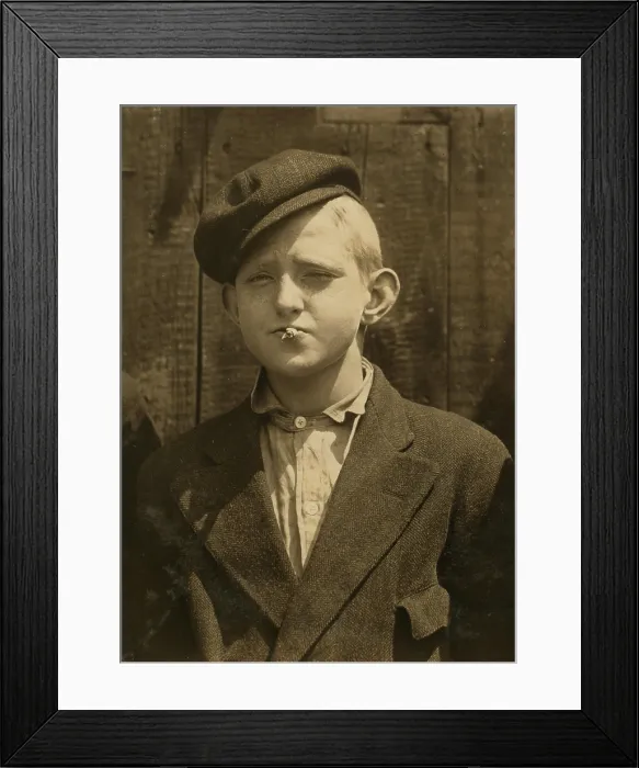 Framed Print : Portrait of a boy smoking, original caption: A.M. Monday, newsies at Skeeter's branch They were all smoking. St Framed Print : Portrait of a boy smoking, original caption: A.M. Monday, newsies at Skeeter's branch They were all smoking. St