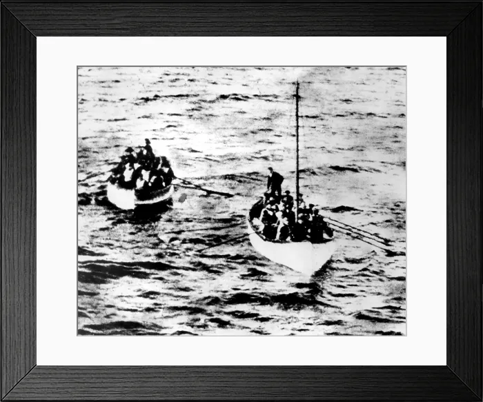 Framed Print : Two lifeboats containing survivors of the RMS Titanic shipwreck, 1912.. Courtesy: CSU Archives  /  Everett Collection