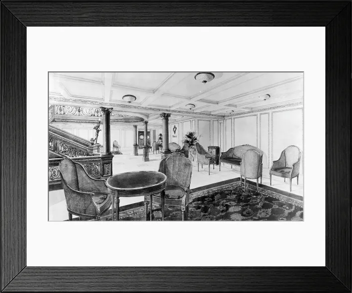 Framed Print : The restaurant reception room of the RMS Titanic, which sank after hitting an iceberg on its maiden voyage, 1912. Courtesy: CSU Archives / Everett Collection
