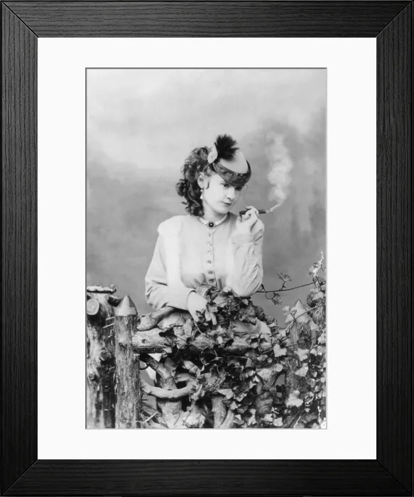 Framed Print : Lotta Crabtree (1847-1924), American entertainer, Lotta Crabtree, half-length portrait, facing right, holding cigar, photograph by J. Gurney & Son, 1868